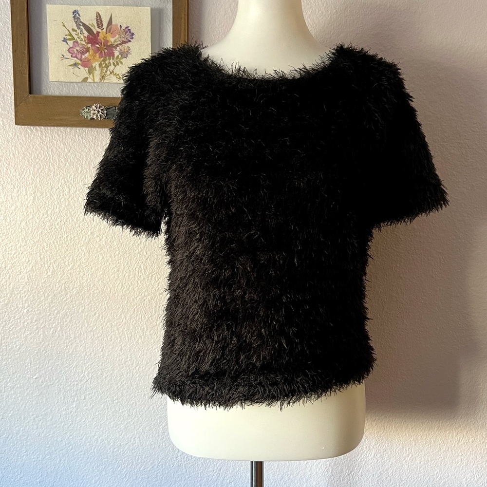 ⚡️Fuzzy cropped short sleeve⚡️